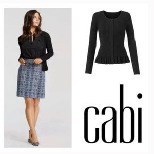 🌸CAbi #5287 Black Ruffle Party Cardigan Size S